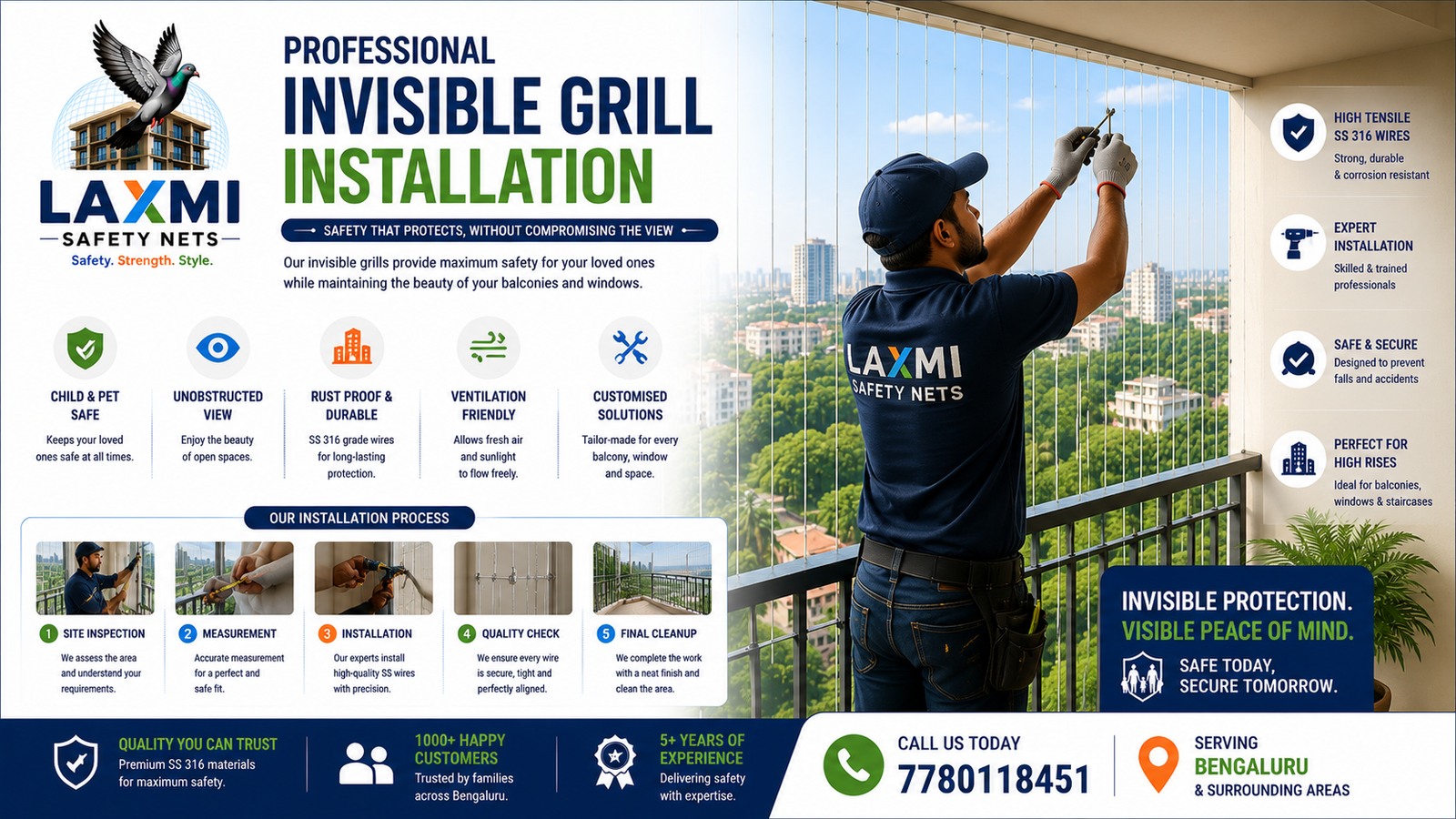 Installing Invisible Grills Bengaluru
